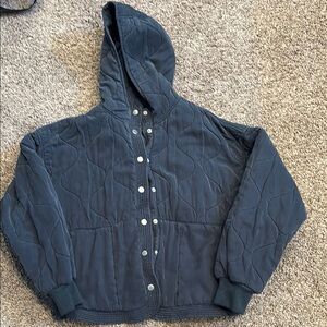 Blank NYC Blue Hooded Puffer Jacket